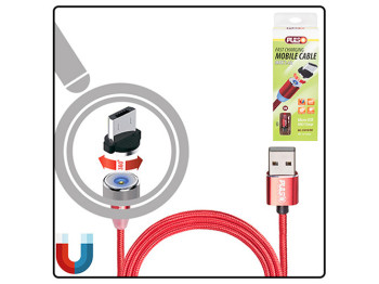 Кабель магнитный PULSO USB - Micro USB 2,4А, 1m, red (только зарядка)