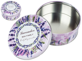 Коробка для хранения "Lavender" металлическая круглая 17х17х8см