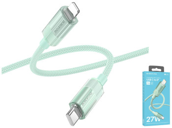 Кабель USB Borofone BU44 Sincero PD27W Type-C to Lightning 1,2м Колір Зелений