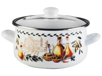 Кастрюля Infinity Olive GD-63248, со стеклянной крышкой, 16см, 1,8л, 37530