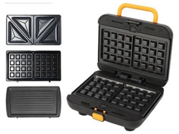 Мультимейкер 3в1, 750W, бутербродница/гриль/вафельница