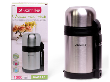 Термос Kamille пищевой 1000мл нержавеющая сталь