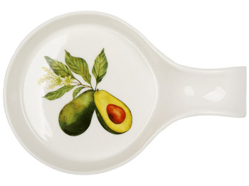 Подставка для ложки Avocado Garden фарфоровая разноцветная, 18×12×2.5 см