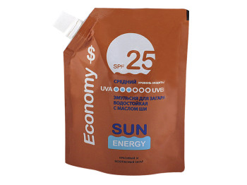 Эмульсия для загара "Sun Energy" с маслом ши водостойкая SPF 25 дой-пак 200мл