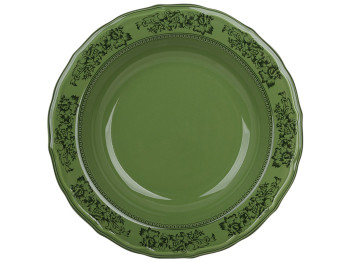 Тарелка суповая Heritage Toile Collection фарфоровая оливковая зеленая 400 мл