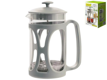 Френч-пресс Maestro, боросиликатное стекло, пластик, 800мл, 14,5×11×23см, цвет серый
