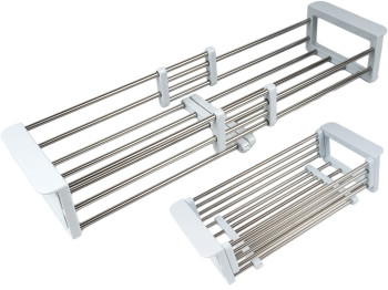 Сушилка для посуды раздвижная. Минимальный размер 39,4х16,5х9,5см, максимальный - 60,8х16,5х9,5см.