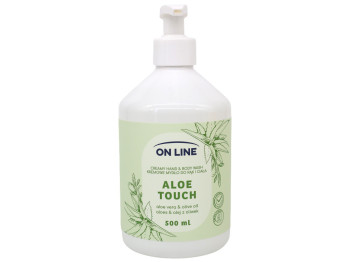 Крем-мыло для рук и тела On Line Aloe Touch с алоэ вера и оливковым маслом, 500 мл