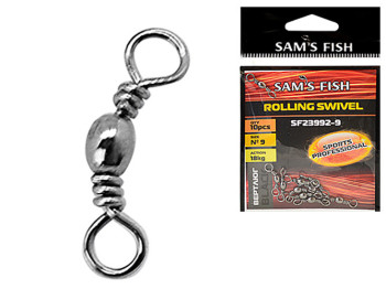 Вертлюг Sam's fish "Black" №9 18кг (цена за упаковку 10шт)