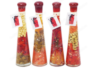 Декоративна пляшка з овочами, 24см, колір асорті