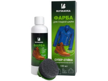 Фарба Blyskavka, для гладкої шкіри, рідка, з аплікатором, 100мл, колір чорний