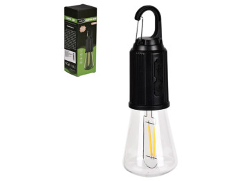 Лампочка LED, аккумулятор, USB, 5W, 400 мА·ч, пластик, металл, цвет черный