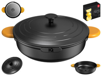 Сотейник IQ Be Active, с двумя ручками, алюминиевый, 28см, 4л, с крышкой, 6900069963077