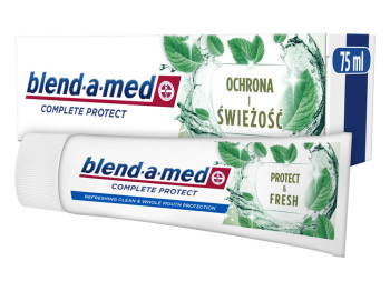 Паста зубная Blend-a-med Complete Защита и свежесть, с мятой и фтором, очищение от налета, 75мл