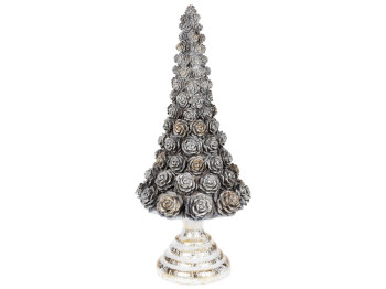 Новорічний декор Ялинка, 34,5см, колір - срібло антик