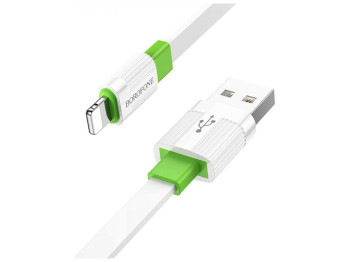 Кабель USB Borofone BX89 Union Lightning 2.4A Колір Біло-зелений