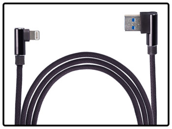 Кабель USB-Apple Black 90°