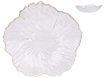 Салатник скляний із золотим обідком Flower, 1,5л
