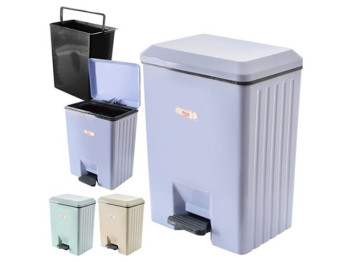 Ведро мусорное с педалью и крышкой микролифт пластмассовое 5,5л