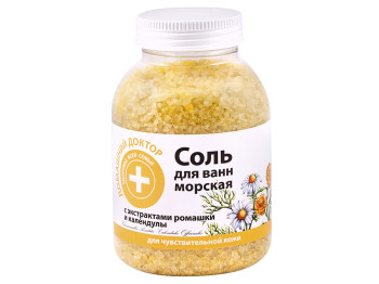 Сіль для ванн "Домашній доктор" з екстрактами ромашки і календули 1000г