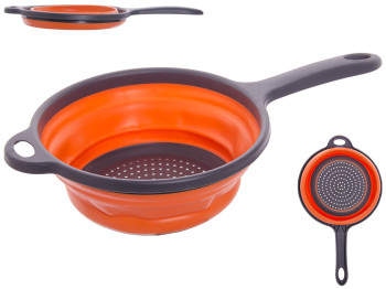 Дуршлаг с ручкой силиконовый складной M Stenson 40х22,5х9см