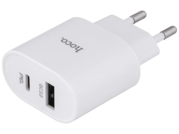 Сетевое зарядное устройство Hoco C95A Lineal PD 20W+QC3.0 Type-C to Lightning Цвет Белый