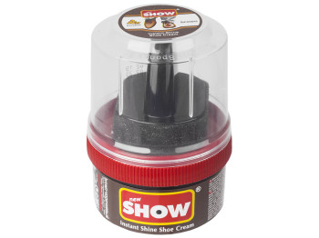 Крем-блиск для взуття SHOW коричневий (з губкою) 50мл