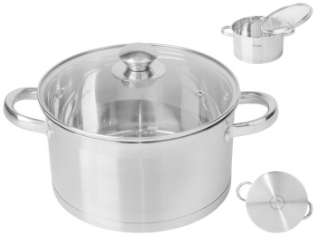 Кастрюля с крышкой GUSTO PLANO капсульное дно, нержавеющая сталь 4,4л D22см GT-1105-22