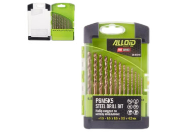 Набор сверл Alloid Pro, кобальтовые, по металлу, 1.5–6.5 мм, 13 штук, сталь Р6М5К5