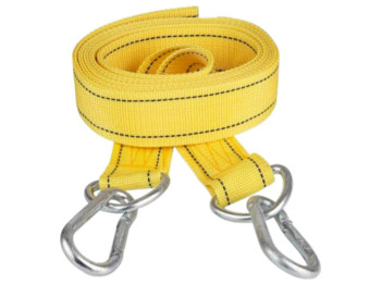 Трос буксировочный ST1004/ТР-202-3-2  3т лента 47мм х 4,5м  желтый/карабин/блистер 02327