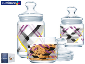 Набор банок 3 предмета Luminarc Club Scottish White 500мл, 750мл, 1л 44832