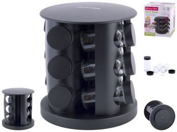 Набор емкостей для специй Kamille на круглой подставке 12шт (цена за набор 13 предметов)