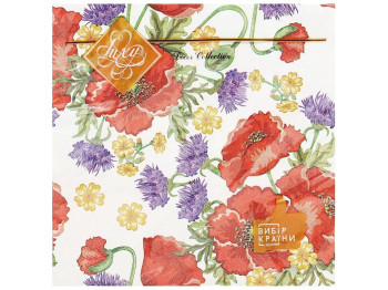 Салфетки Васильки и маки Luxy, 33х33см, 3 слоя, 18шт
