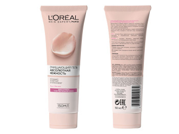 Гель для сухой и чувствительной кожи лица LOreal "Абсолютная Нежность" мягкий и очищающий. 150 мл