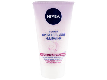 Крем-гель для вмивання Nivea "Ніжний" з олією мигдалю і Hydra IQ, для сухої і чут. шкіри 150мл