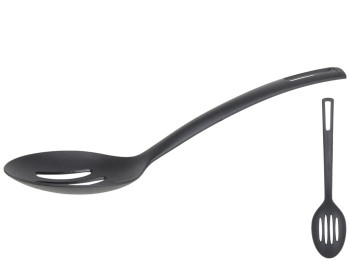 Ложка с отверстиями нейлоновая Gusto черная 28см GT-5206
