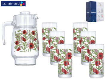 Набор Luminarc "Amsterdam Fresh Blooms" графин 1,6л и 6 стаканов 270мл (цена за 7 предметов) 54865