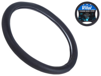 Чехол на руль Vitol, искусственная кожа, размер M, диаметр 37-39см, цвет черный