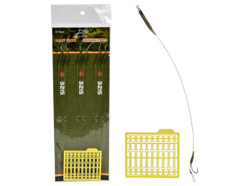Поводок карповый Miracle Fish с бойловым стопором №6, металл и пластик, 25см, 6шт