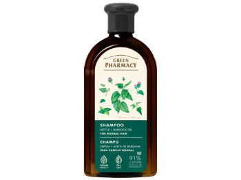Шампунь для волосся Green Pharmacy, з кропивою та реп'яховим маслом, 350мл