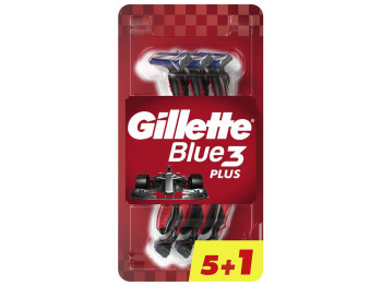 Станок для бритья Gillette Blue 3 Nitro Plus, одноразовый, 3 лезвия, пластик, хром, 6шт