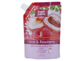 Крем-гель для душу Fresh Juice дой-пак "Litchi & Raspberry" лічі та малина 200мл