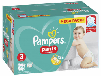 Подгузники-трусики одноразовые для мальчиков и девочек Pampers Pants Размер 3 Midi 6-11кг 120шт