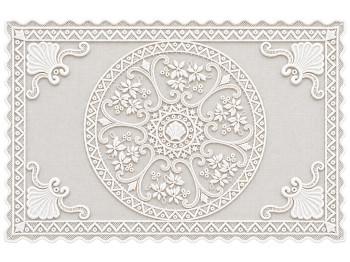 Салфетка сервировочная кружевная Lace Rosette, молочно-белая, 30×45 см