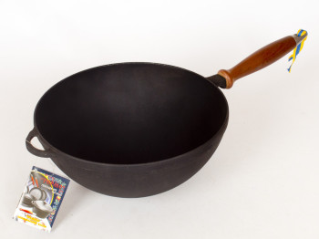 Кастрюля чугунная с деревянной ручкой WOK 26x12см 3.5л 02006