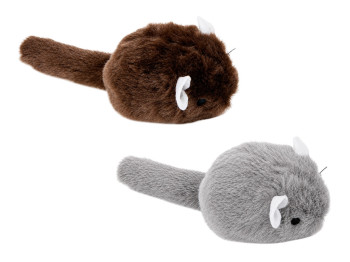 Игрушка-мышка для кошек Nobleza, полипропиленовый хлопок, 15×5см, 2 цвета, (цена за 1шт)