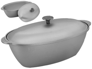 Гусятница алюминиевая Prolis с крышкой 6л 10027/Г-006