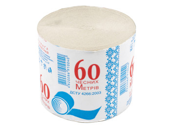 Бумага туалетная маккулатурная "60 честных метров" "Альбатрос" (040) 60м 00289