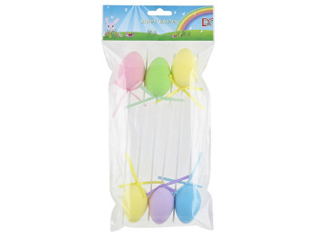 Пасхальный декор Easter eggs на палочках, набор 6 шт, 20см (цена за упаковку)