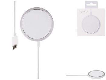 Бездротовий Зарядний Пристрій MagSafe USB-C 15W NO LOGO, Бiлий